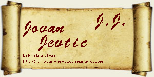 Jovan Jevtić vizit kartica